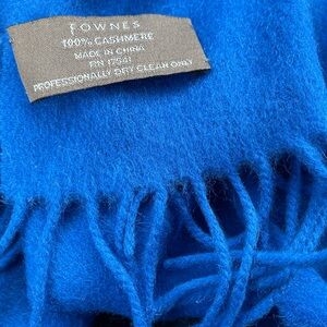 Fownes Blue Cashmere Scarf